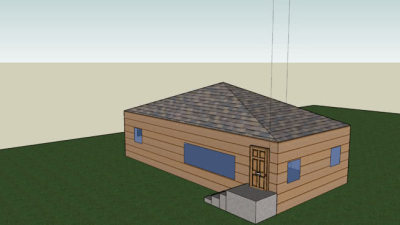 城镇平房住宅SU模型下载_sketchup草图大师SKP模型