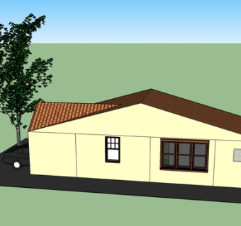 单层简易小住宅SU模型下载_sketchup草图大师SKP模型