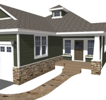 一体式欧式走道车库住宅SU模型下载_sketchup草图大师SKP模型
