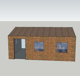小型简易砖房SU模型下载_sketchup草图大师SKP模型