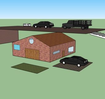 简易红砖房SU模型下载_sketchup草图大师SKP模型