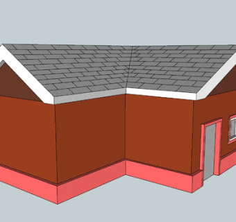 房屋瓦房轮廓图SU模型下载_sketchup草图大师SKP模型