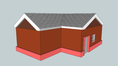 房屋瓦房轮廓图SU模型下载_sketchup草图大师SKP模型