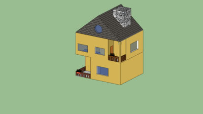 现代烟囱双层住宅SU模型下载_sketchup草图大师SKP模型