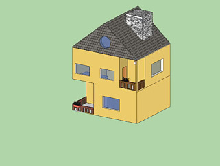 现代烟囱双层住宅SU模型下载_sketchup草图大师SKP模型