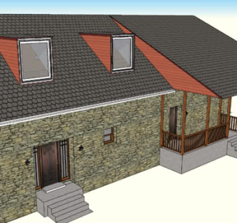 现代砖石民用房SU模型下载_sketchup草图大师SKP模型