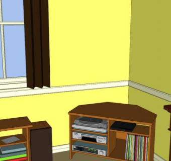 休闲平房书架SU模型下载_sketchup草图大师SKP模型