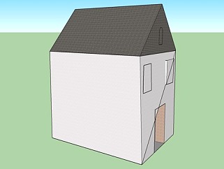 简易双层房屋SU模型下载_sketchup草图大师SKP模型