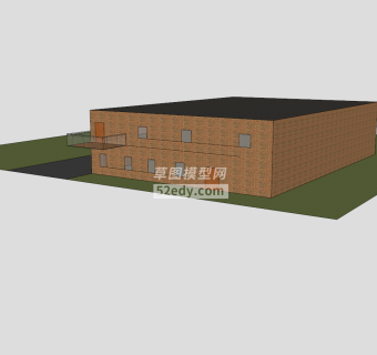 简易的双层平房SU模型下载_sketchup草图大师SKP模型