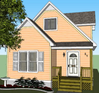 简朴住宅庭院花圃SU模型下载_sketchup草图大师SKP模型