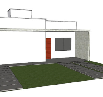 现代乡镇小平房SU模型下载_sketchup草图大师SKP模型