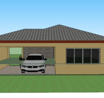 带车库的住宅SU模型下载_sketchup草图大师SKP模型