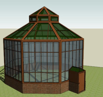 花园植物温室栽培屋SU模型下载_sketchup草图大师SKP模型