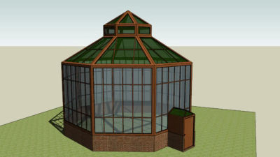 花园植物温室栽培屋SU模型下载_sketchup草图大师SKP模型