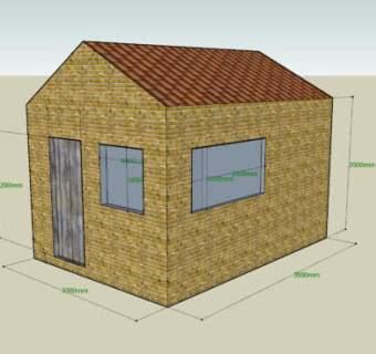 小户型简易砖房SU模型下载_sketchup草图大师SKP模型