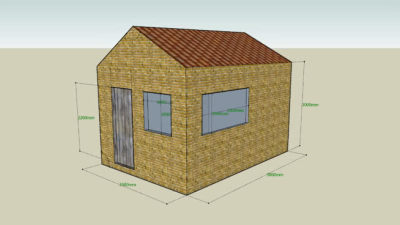 小户型简易砖房SU模型下载_sketchup草图大师SKP模型