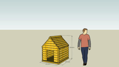 实木家狗屋舍SU模型下载_sketchup草图大师SKP模型