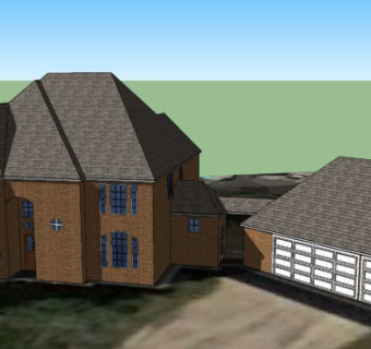老式复古欧式住宅车库SU模型下载_sketchup草图大师SKP模型