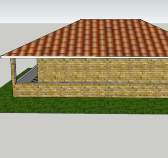 单斜屋顶房屋SU模型下载_sketchup草图大师SKP模型