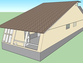 <em>斜屋顶</em>现代住宅SU模型下载_sketchup草图大师SKP模型
