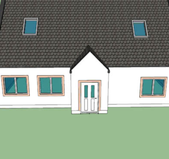 简易白色平房SU模型下载_sketchup草图大师SKP模型