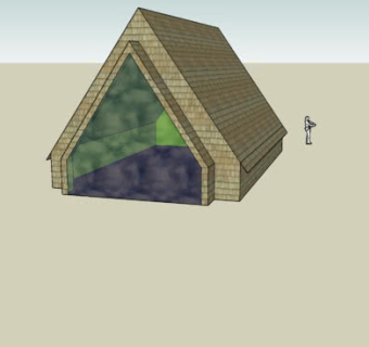 简易瓦砖房屋SU模型下载_sketchup草图大师SKP模型