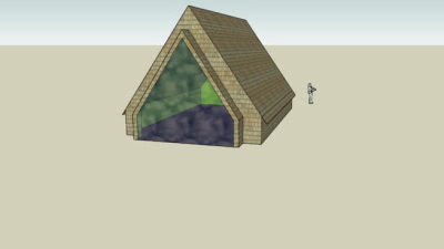 简易瓦砖房屋SU模型下载_sketchup草图大师SKP模型