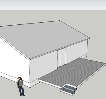 简易房屋及甲板SU模型下载_sketchup草图大师SKP模型