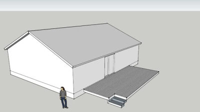 简易房屋及甲板SU模型下载_sketchup草图大师SKP模型