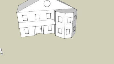 简易双层阁楼住宅SU模型下载_sketchup草图大师SKP模型