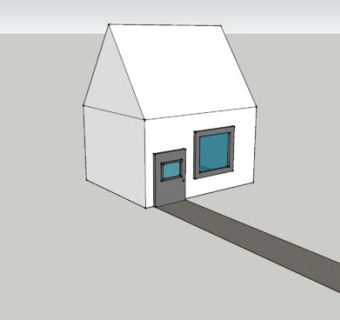 简易屋白模SU模型下载_sketchup草图大师SKP模型