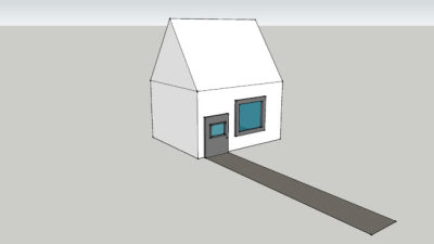 简易屋白模SU模型下载_sketchup草图大师SKP模型