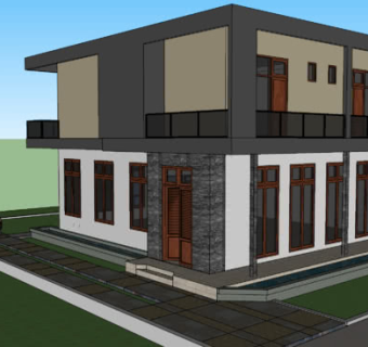 新中式别墅住宅SU模型下载_sketchup草图大师SKP模型