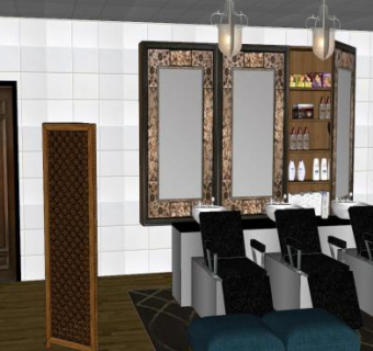 米妮沙龙店铺SU模型下载_sketchup草图大师SKP模型