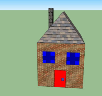 简单烟囱砖房SU模型下载_sketchup草图大师SKP模型