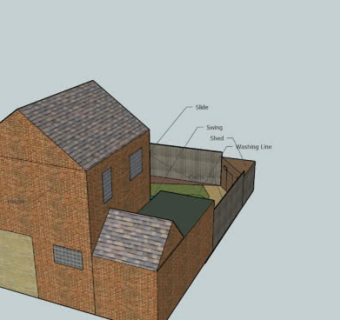 简易住宅花园SU模型下载_sketchup草图大师SKP模型