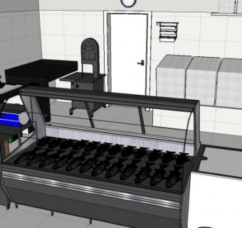 市场卖鱼档口SU模型下载_sketchup草图大师SKP模型