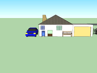 带有庭院和室内的简单房子SU模型下载_sketchup草图...