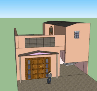 双层大露台住宅SU模型下载_sketchup草图大师SKP模型