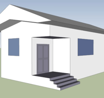 简易平房房屋SU模型下载_sketchup草图大师SKP模型