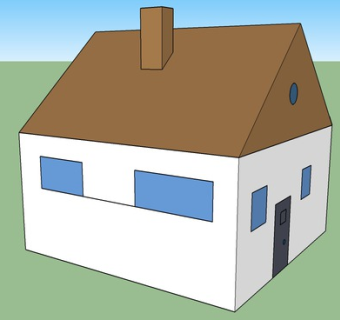 简单的房屋SU模型下载_sketchup草图大师SKP模型