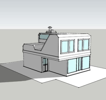 现代民宅建筑白模SU模型下载_sketchup草图大师SKP模型