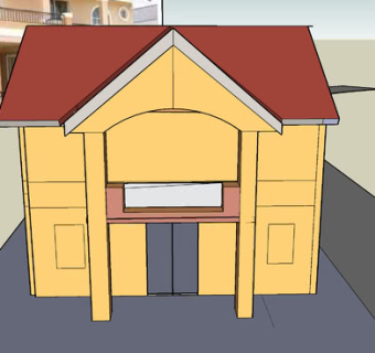 简易的别墅住宅SU模型下载_sketchup草图大师SKP模型