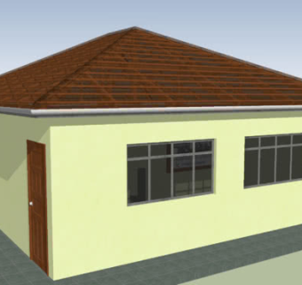 木架结构屋顶小平房SU模型下载_sketchup草图大师SKP模型