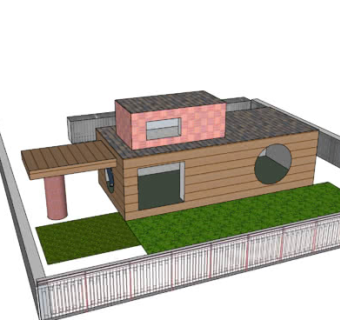 几何体房屋外观SU模型下载_sketchup草图大师SKP模型
