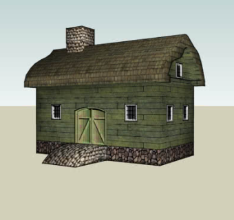 中世纪老式木屋SU模型下载_sketchup草图大师SKP模型