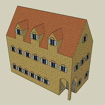 欧式风格简易房屋SU模型下载_sketchup草图大师SKP模型
