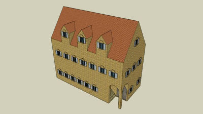 欧式风格简易房屋SU模型下载_sketchup草图大师SKP模型