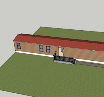 长型乡村平房SU模型下载_sketchup草图大师SKP模型