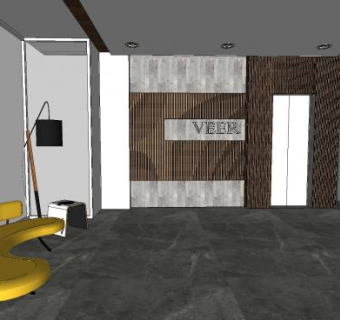 现代建筑大厅装修SU模型下载_sketchup草图大师SKP模型